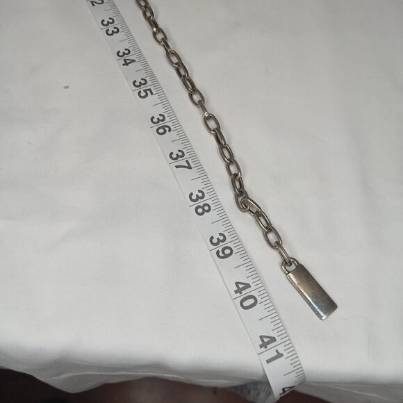 Gypsy Boho 80s Runway Statement Belt Silver Metal Discs Blue Stones 29-40" Waist - Picture 6 of 6